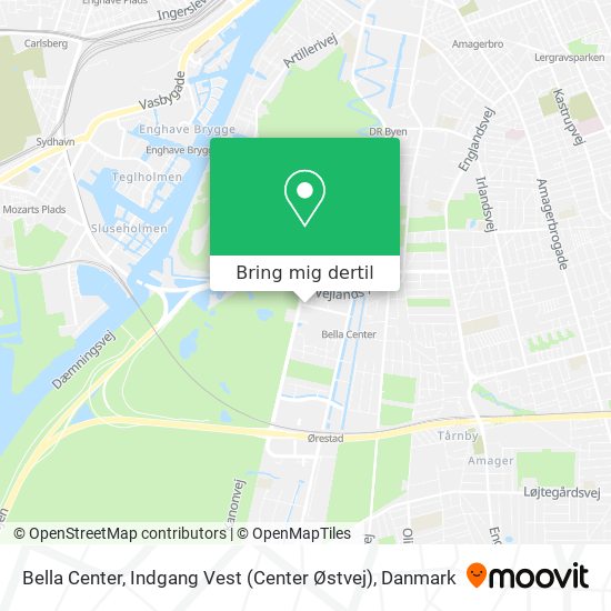 Bella Center, Indgang Vest (Center Østvej) kort