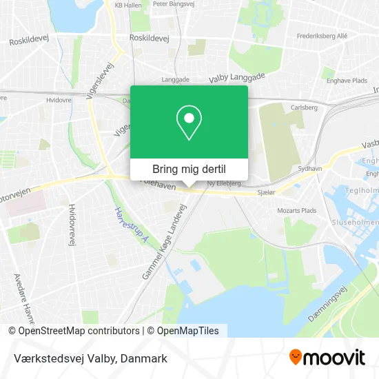 Værkstedsvej Valby kort