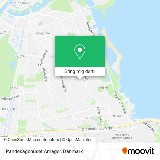 Pandekagehuset Amager kort