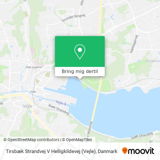 Tirsbæk Strandvej V Helligkildevej (Vejle) kort