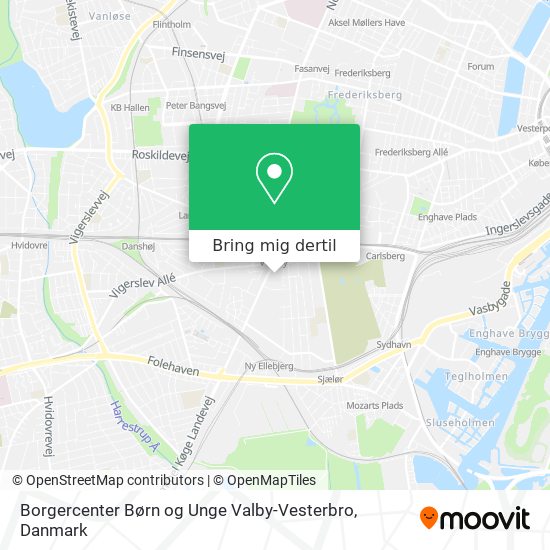 Borgercenter Børn og Unge Valby-Vesterbro kort