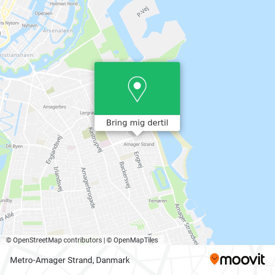 Metro-Amager Strand kort