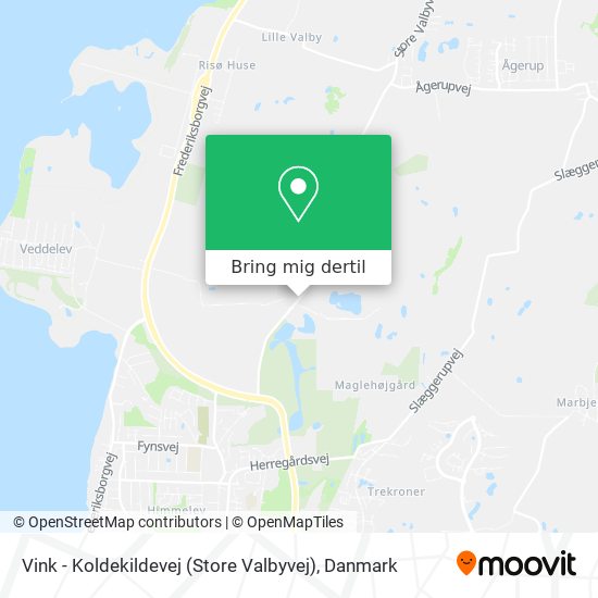 Vink - Koldekildevej (Store Valbyvej) kort