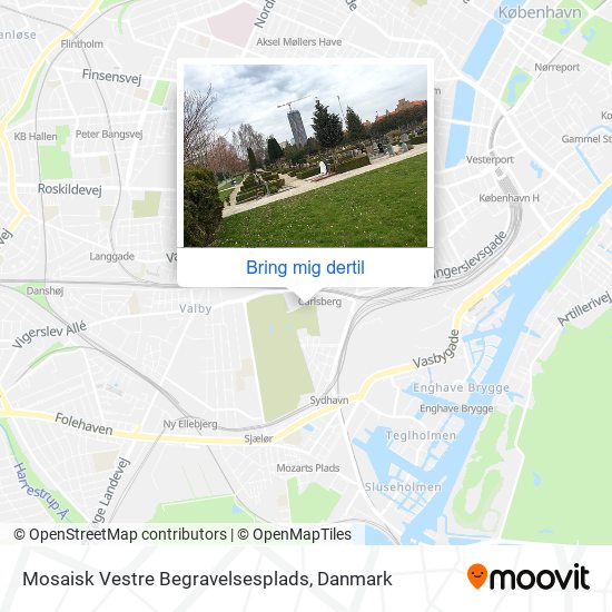 Mosaisk Vestre Begravelsesplads kort