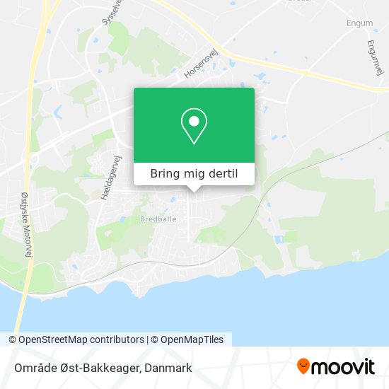 Område Øst-Bakkeager kort
