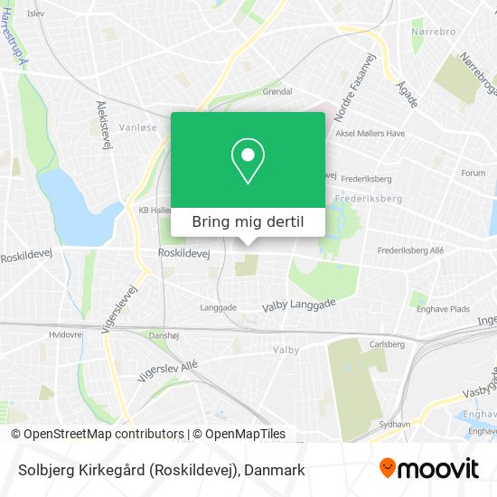 Solbjerg Kirkegård (Roskildevej) kort