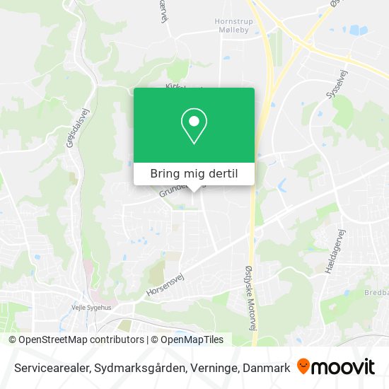 Servicearealer, Sydmarksgården, Verninge kort