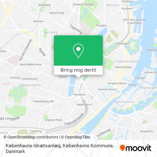 Københavns Idrætsanlæg, Københavns Kommune kort