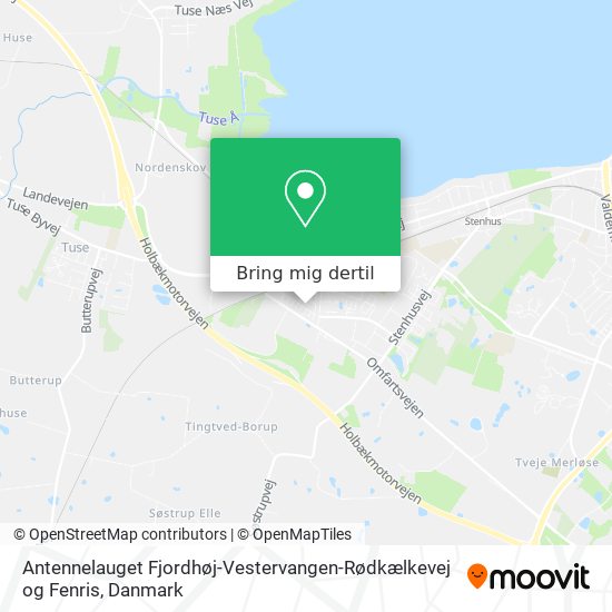 Antennelauget Fjordhøj-Vestervangen-Rødkælkevej og Fenris kort