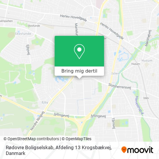 Rødovre Boligselskab, Afdeling 13 Krogsbækvej kort
