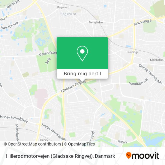 Hillerødmotorvejen (Gladsaxe Ringvej) kort