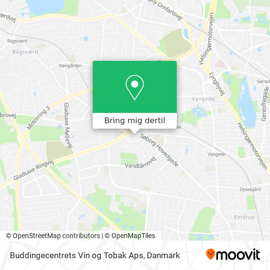 Buddingecentrets Vin og Tobak Aps kort