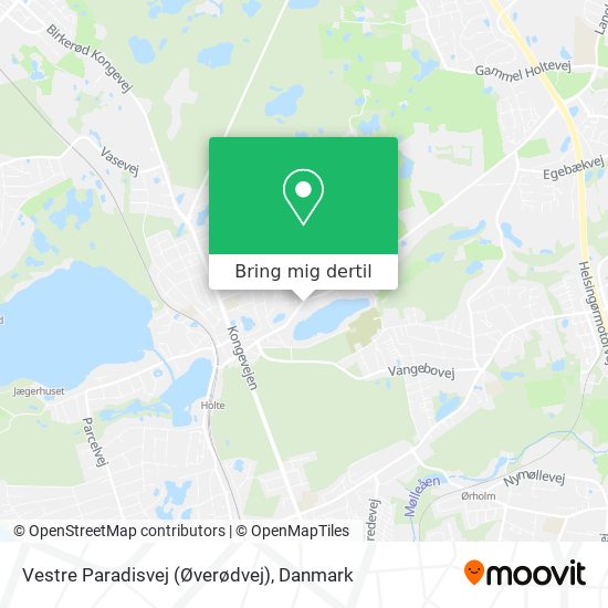 Vestre Paradisvej (Øverødvej) kort
