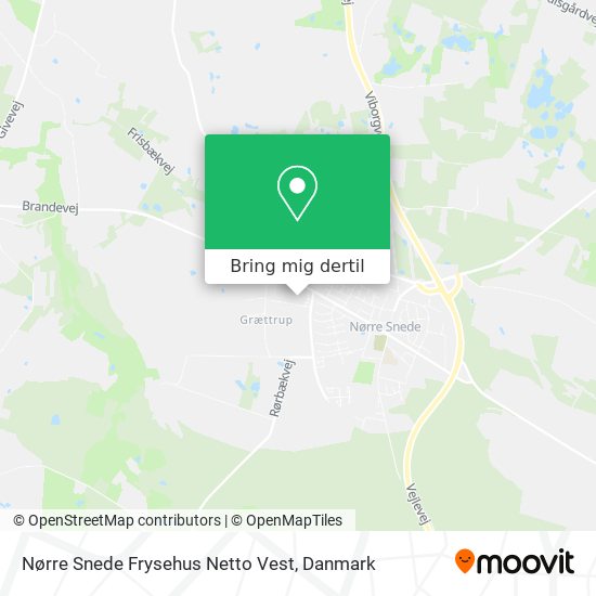 Nørre Snede Frysehus Netto Vest kort