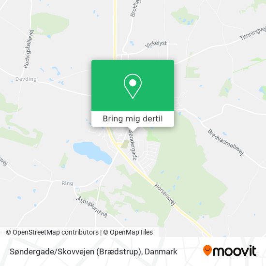 Søndergade / Skovvejen (Brædstrup) kort