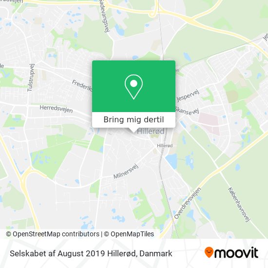 Selskabet af August 2019 Hillerød kort