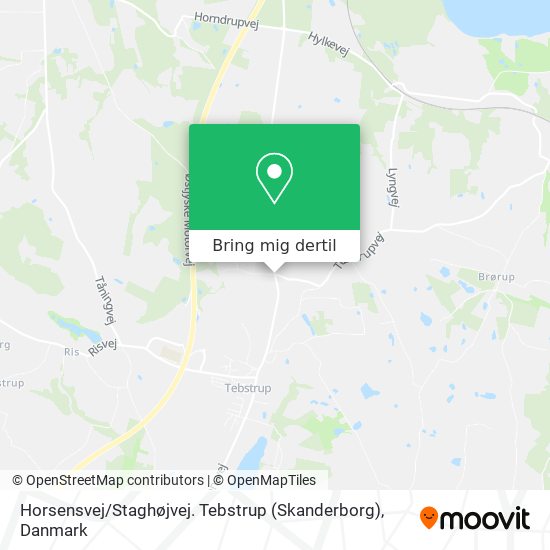 Horsensvej / Staghøjvej. Tebstrup (Skanderborg) kort