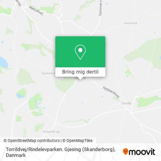 Torrildvej / Rindelevparken. Gjesing (Skanderborg) kort