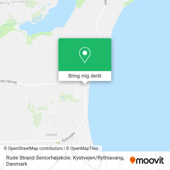 Rude Strand Seniorhøjskole. Kystvejen / Rythiavang kort