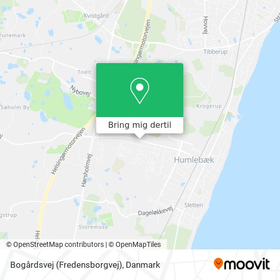 Bogårdsvej (Fredensborgvej) kort