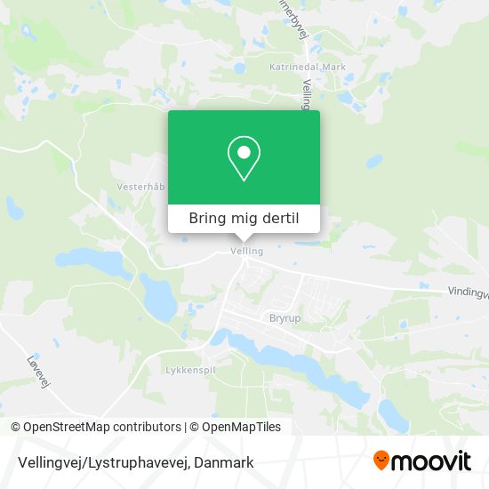 Vellingvej/Lystruphavevej kort