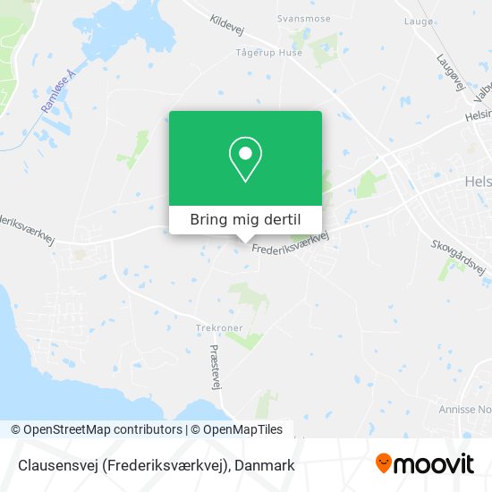 Clausensvej (Frederiksværkvej) kort