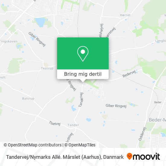 Tandervej / Nymarks Allé. Mårslet (Aarhus) kort