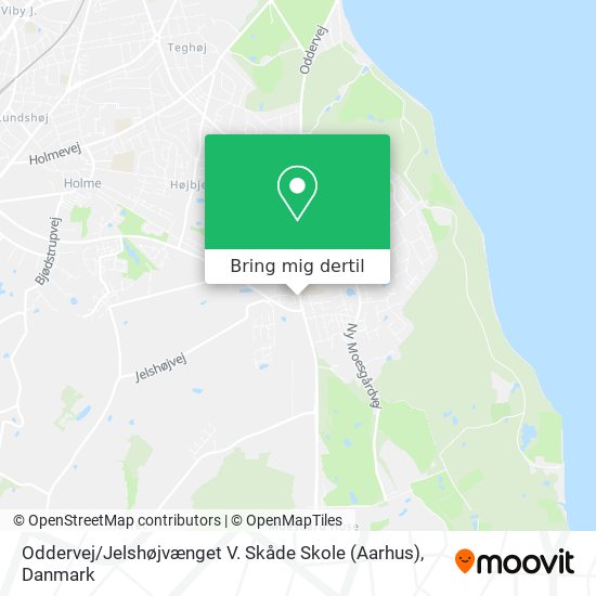 Oddervej / Jelshøjvænget V. Skåde Skole (Aarhus) kort