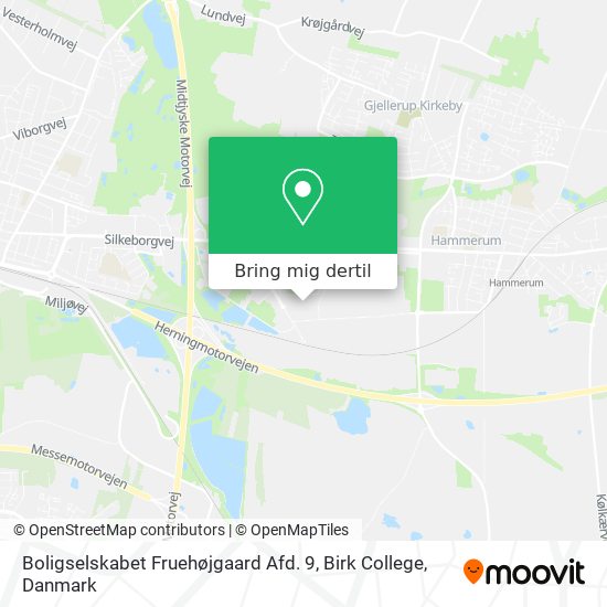 Boligselskabet Fruehøjgaard Afd. 9, Birk College kort