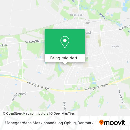 Mosegaardens Maskinhandel og Ophug kort