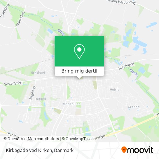Kirkegade ved Kirken kort