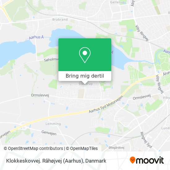 Klokkeskovvej. Råhøjvej (Aarhus) kort