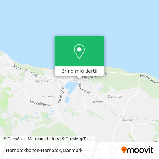 Hornbækbanen-Hornbæk kort