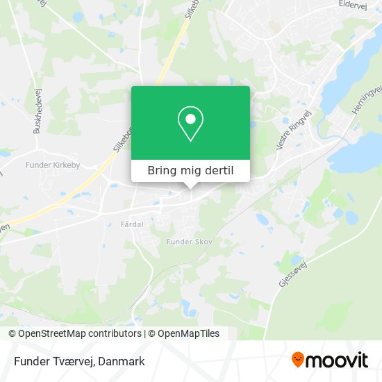 Funder Tværvej kort