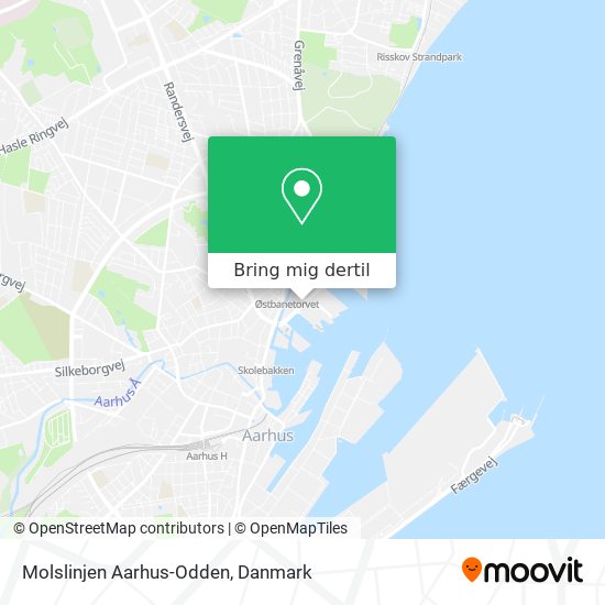 Molslinjen Aarhus-Odden kort