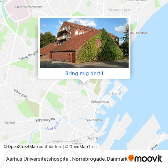 Aarhus Universitetshospital. Nørrebrogade kort