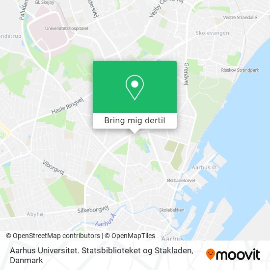 Aarhus Universitet. Statsbiblioteket og Stakladen kort