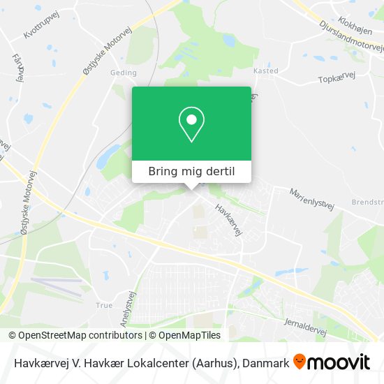 Havkærvej V. Havkær Lokalcenter (Aarhus) kort