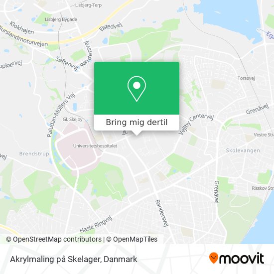 Vej til Akrylmaling Skelager i Århus med Bus eller Jernbane?