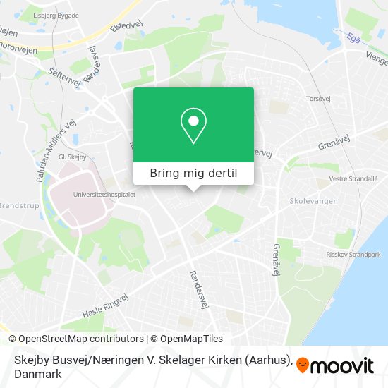 Skejby Busvej / Næringen V. Skelager Kirken (Aarhus) kort