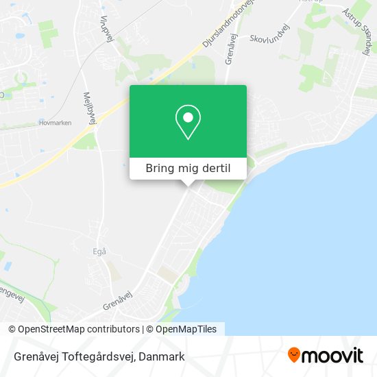 Grenåvej Toftegårdsvej kort