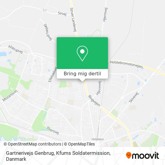 Gartnerivejs Genbrug, Kfums Soldatermission kort