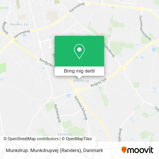 Munkdrup. Munkdrupvej (Randers) kort