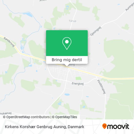 Kirkens Korshær Genbrug Auning kort