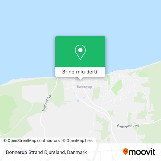 Bonnerup Strand Djursland kort
