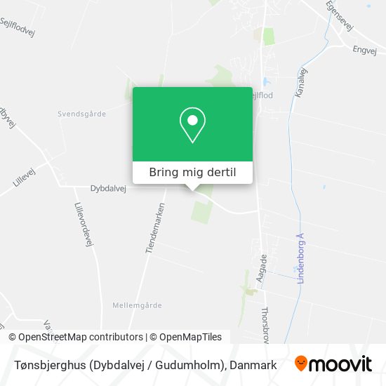 Tønsbjerghus (Dybdalvej / Gudumholm) kort