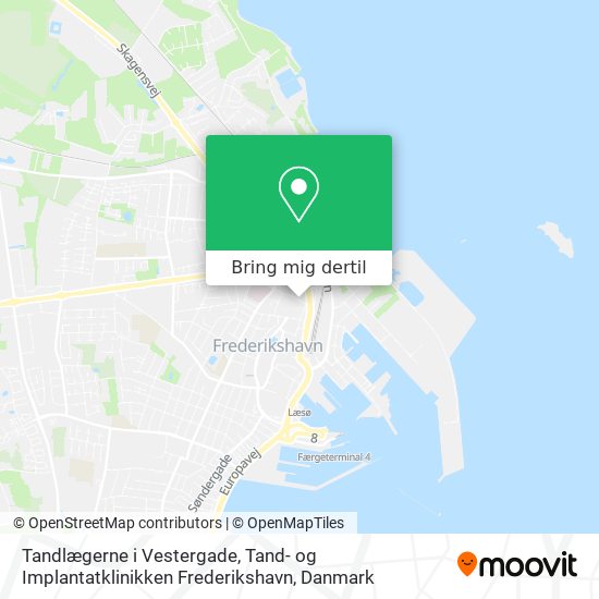 Tandlægerne i Vestergade, Tand- og Implantatklinikken Frederikshavn kort