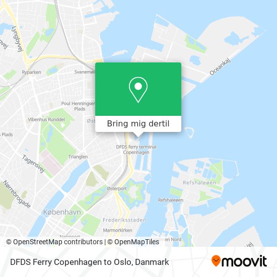 DFDS Ferry Copenhagen to Oslo kort