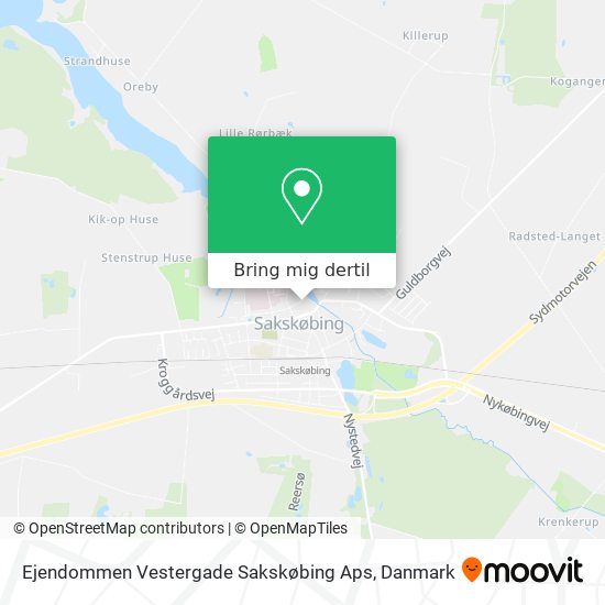 Ejendommen Vestergade Sakskøbing Aps kort