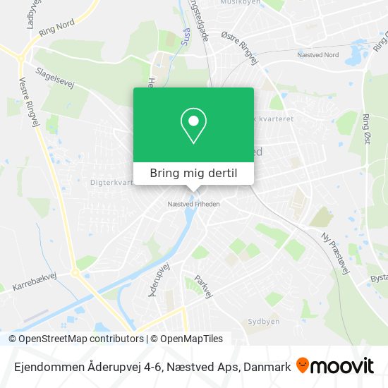 Ejendommen Åderupvej 4-6, Næstved Aps kort